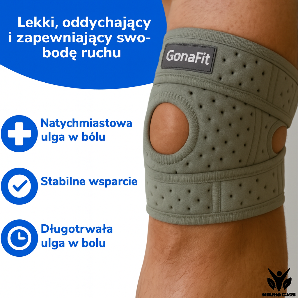 GonaFit – opaska na kolano zapewniająca natychmiastową ulgę w bólu i pełne wsparcie ruchu 🇵🇱
