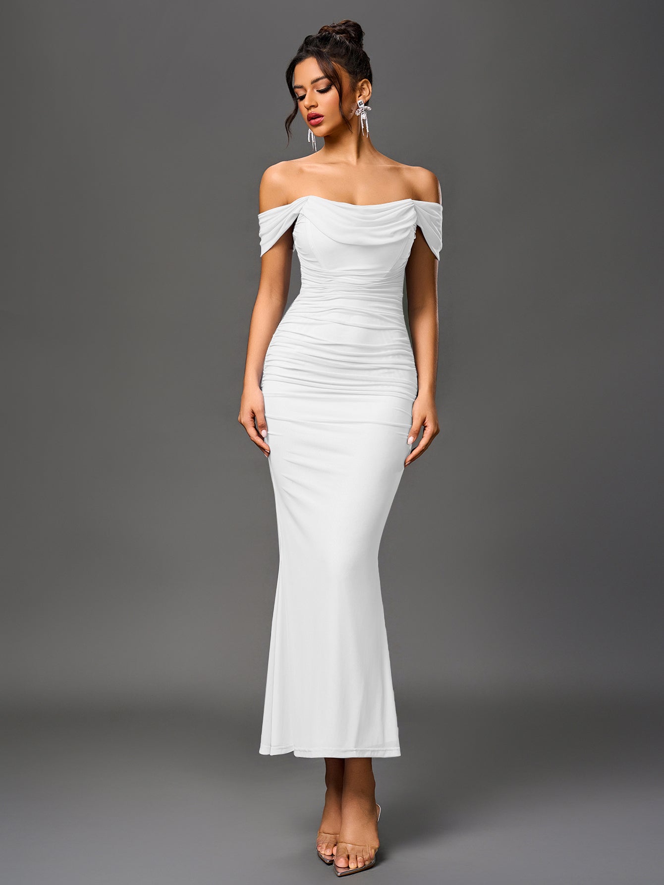 Sarah | Elegancka sukienka maxi off-shoulder
