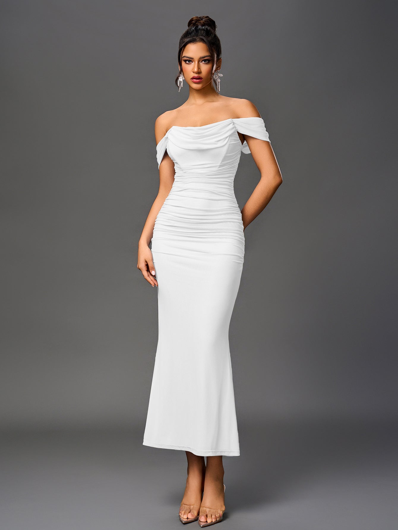 Sarah | Elegancka sukienka maxi off-shoulder