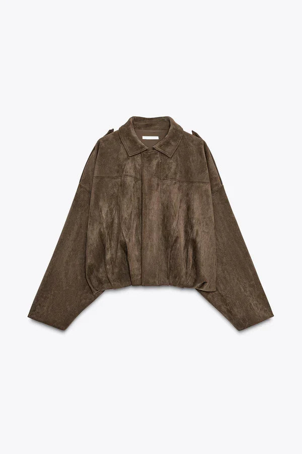 Elina Suede Bomber Jacket