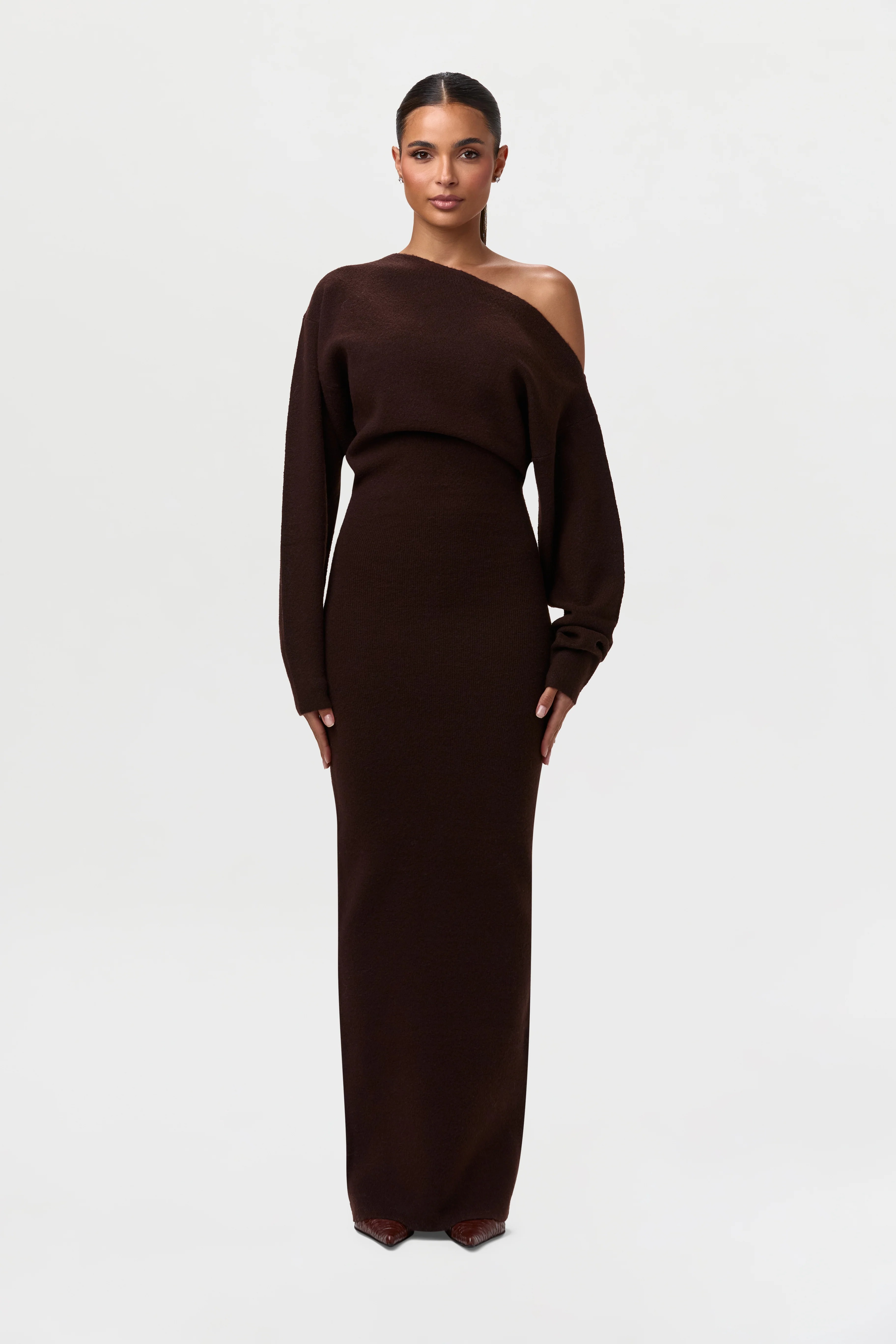 Knit Off-Shoulder Maxi