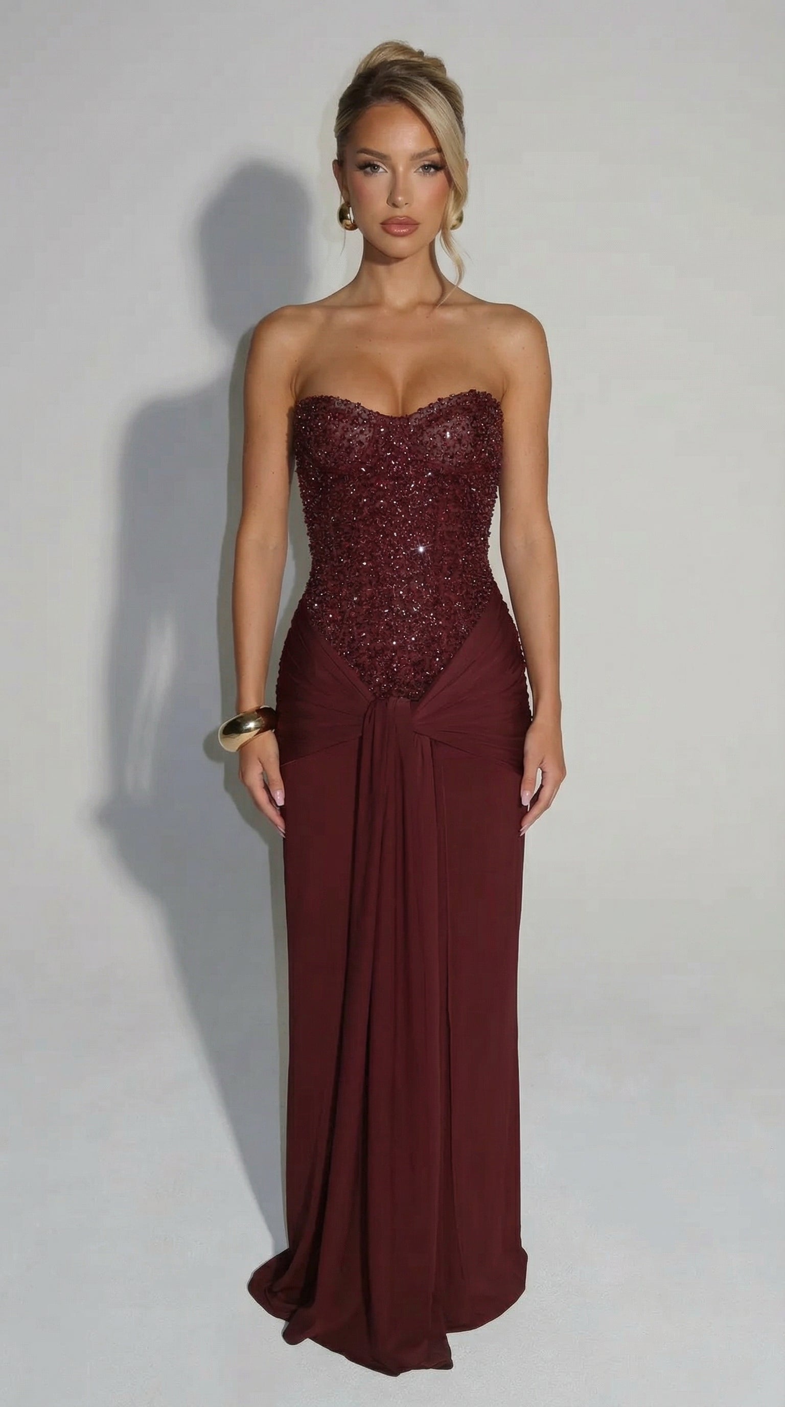 Elina | Elegant Plum Brown Maxi