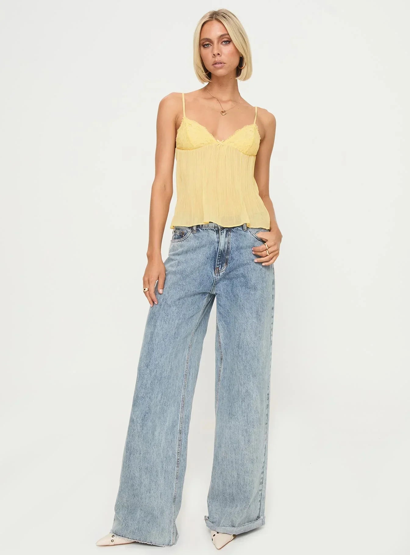 Dania | Lace Pleated Top