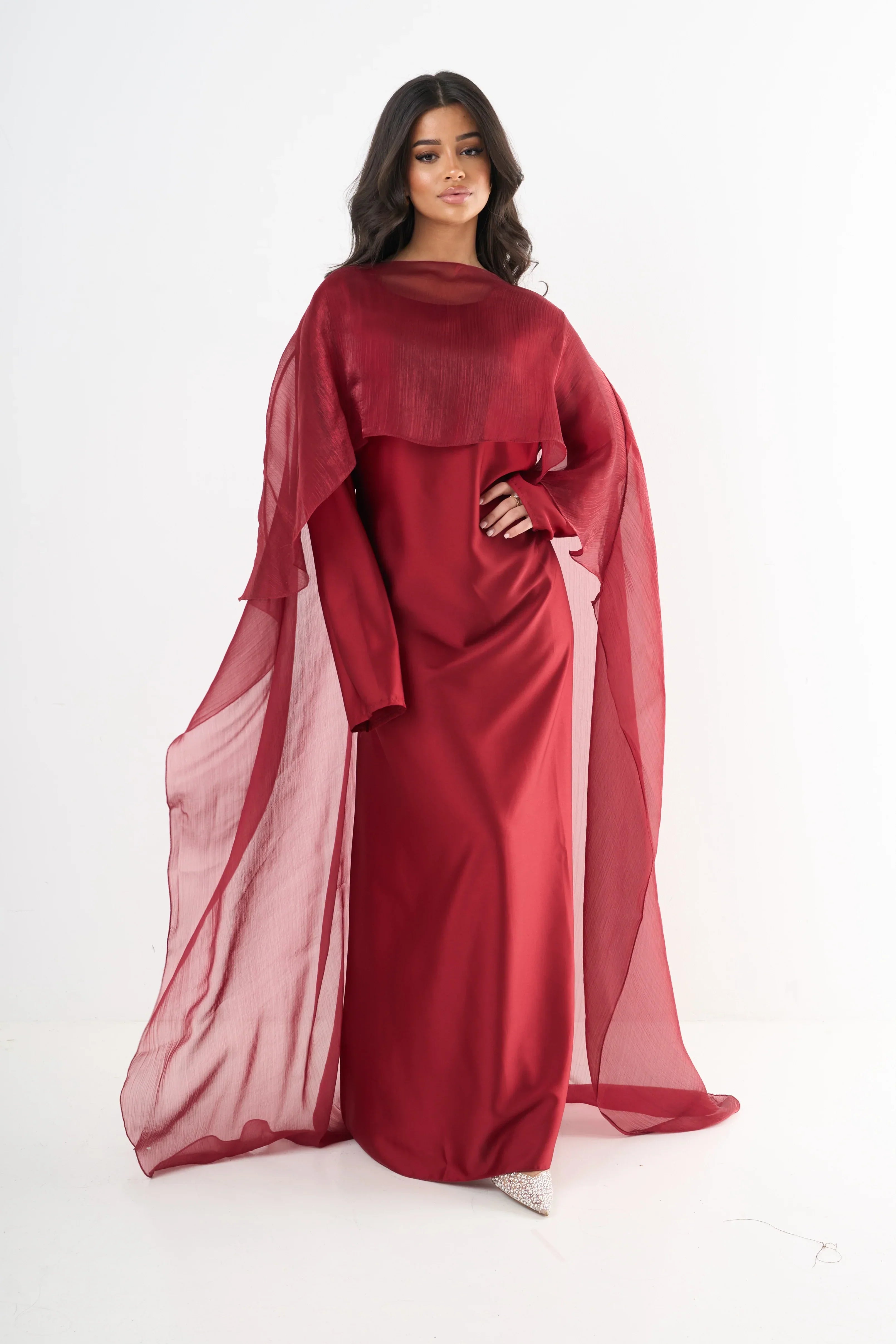 Sarah | Elegant Cape Dress