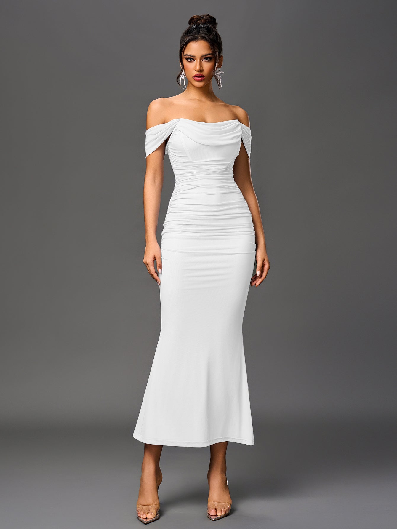 Sarah | Elegancka sukienka maxi off-shoulder
