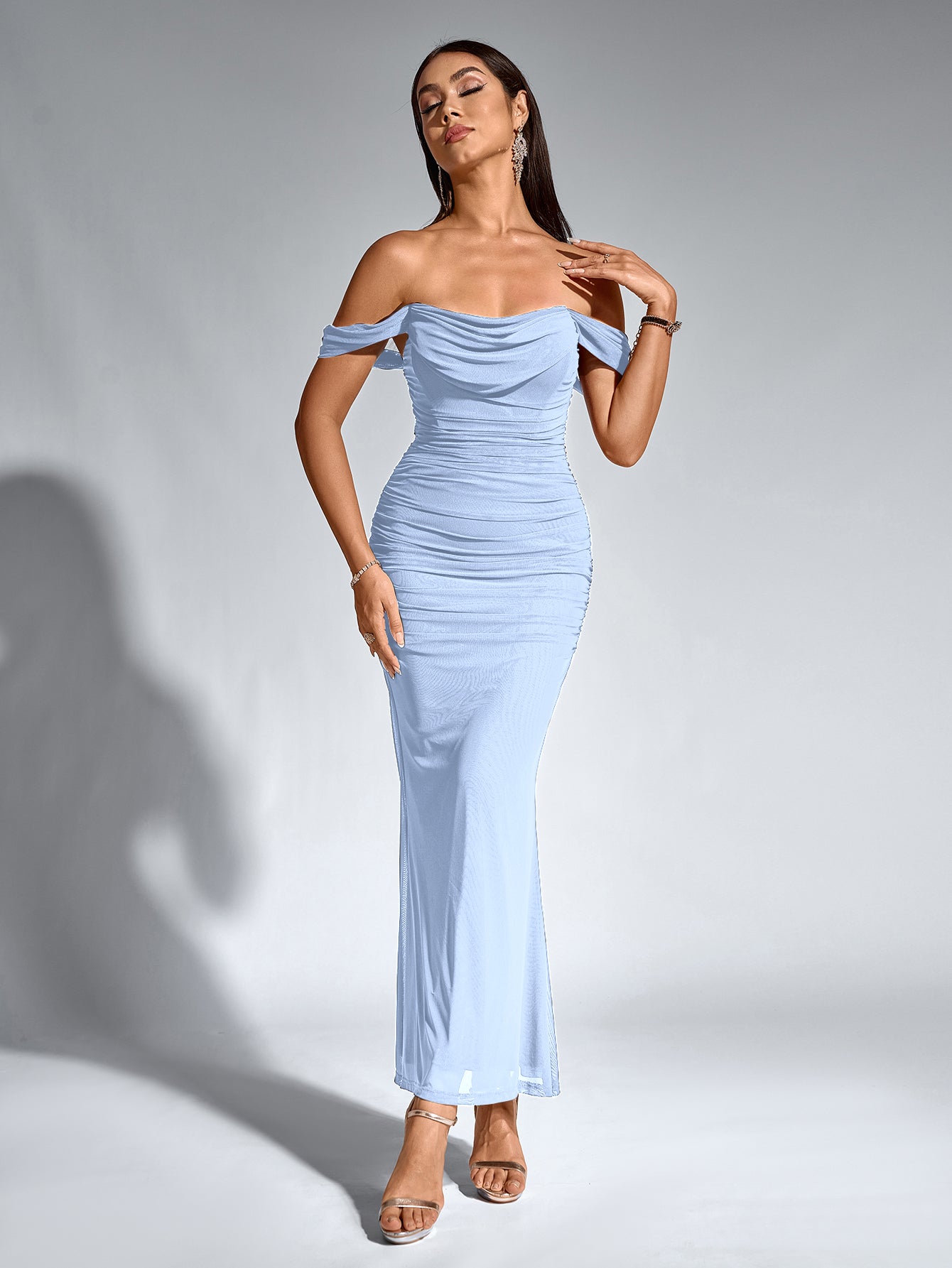 Sarah | Elegancka sukienka maxi off-shoulder