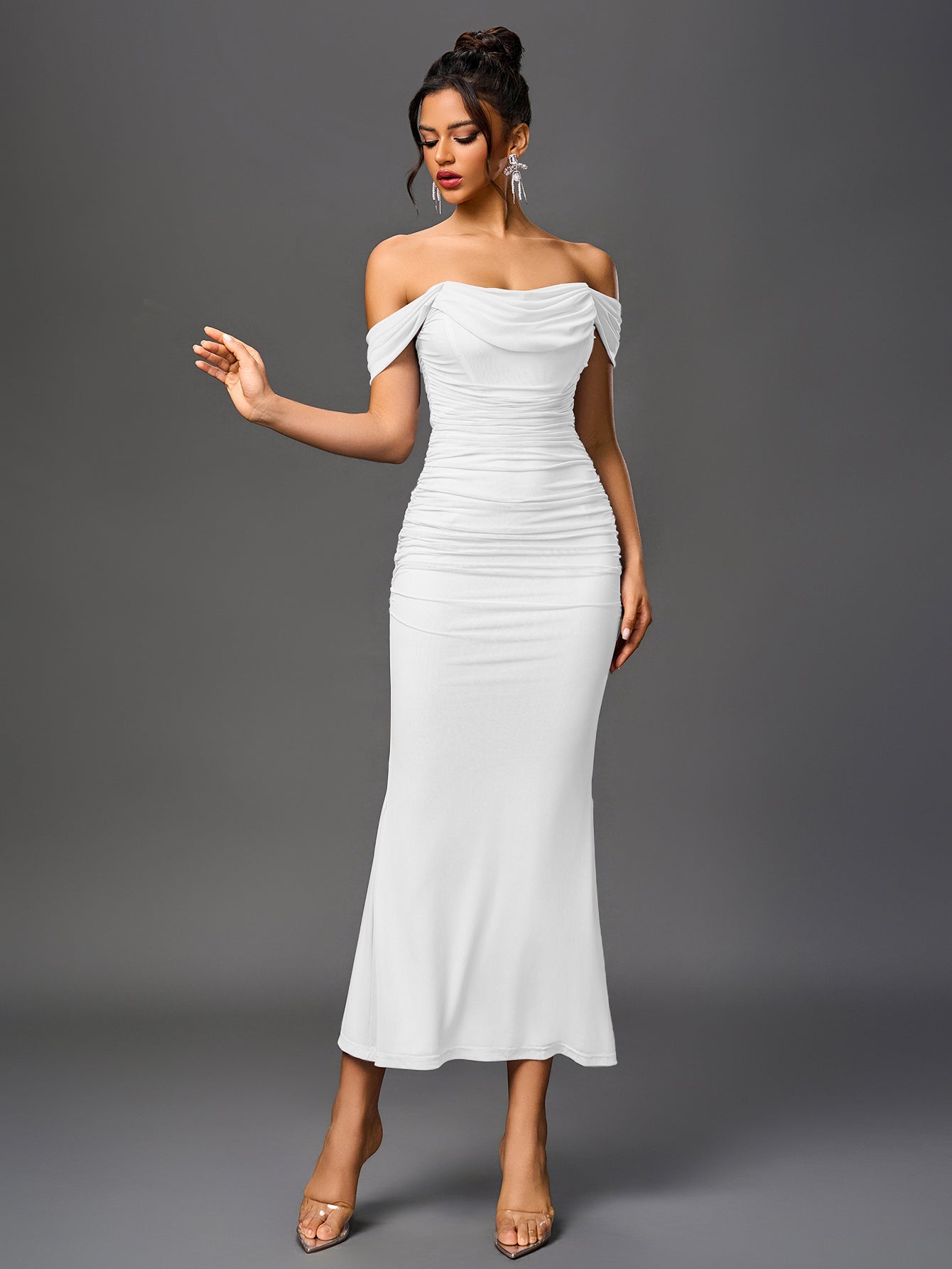 Sarah | Elegancka sukienka maxi off-shoulder