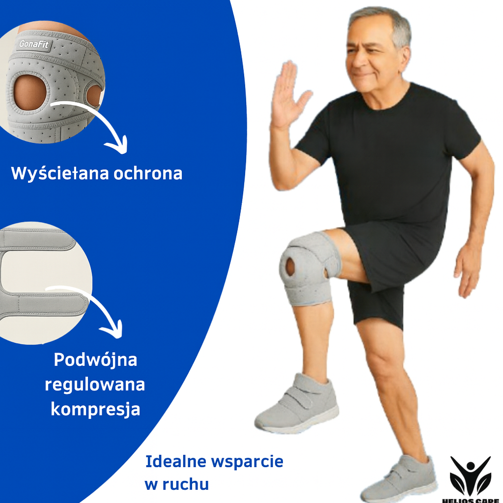 GonaFit – opaska na kolano zapewniająca natychmiastową ulgę w bólu i pełne wsparcie ruchu 🇵🇱