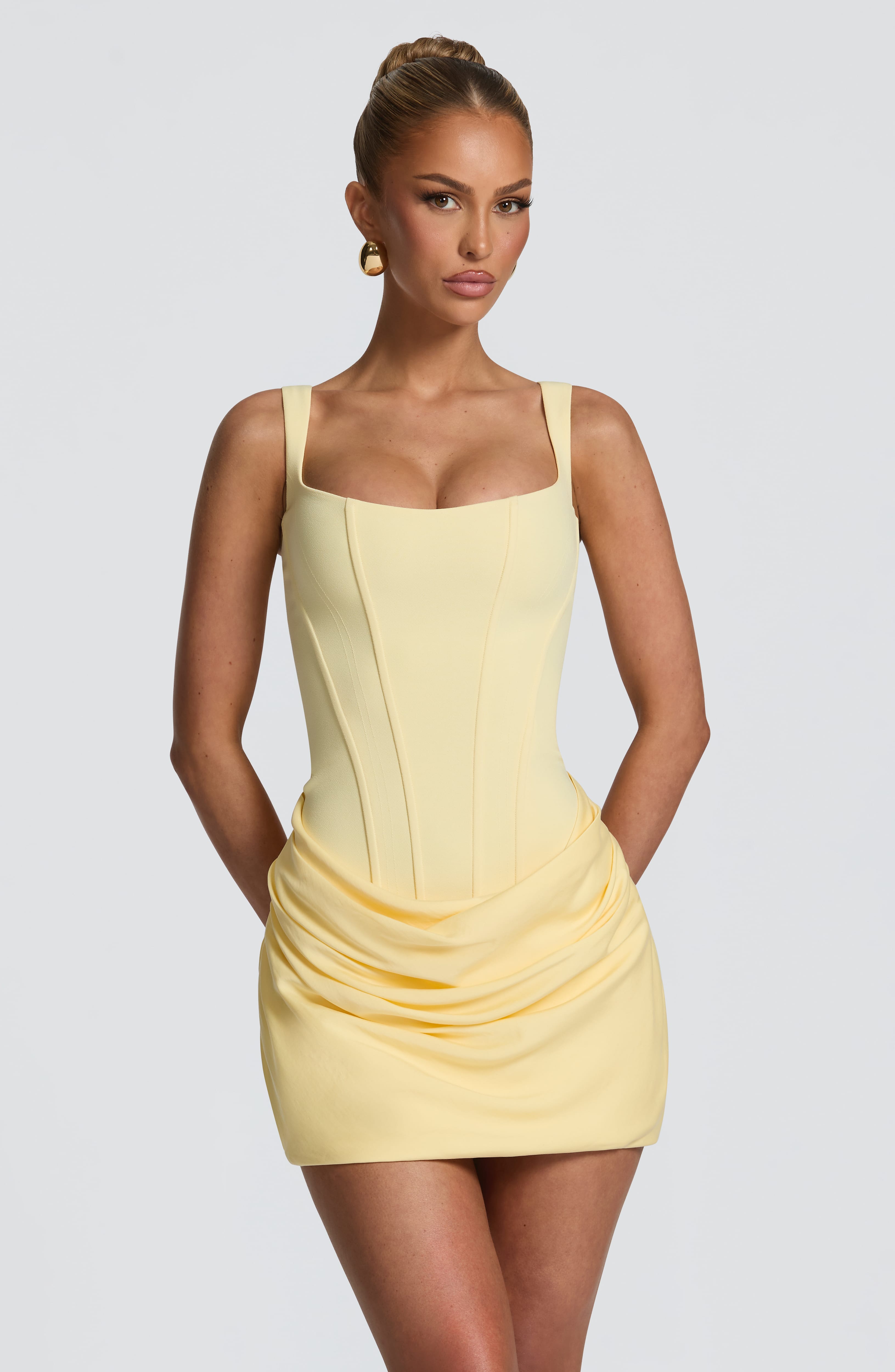 Cornelia Mini Dress - Lemon Dress XS Babyboo Fashion Premium Exclusive Design
